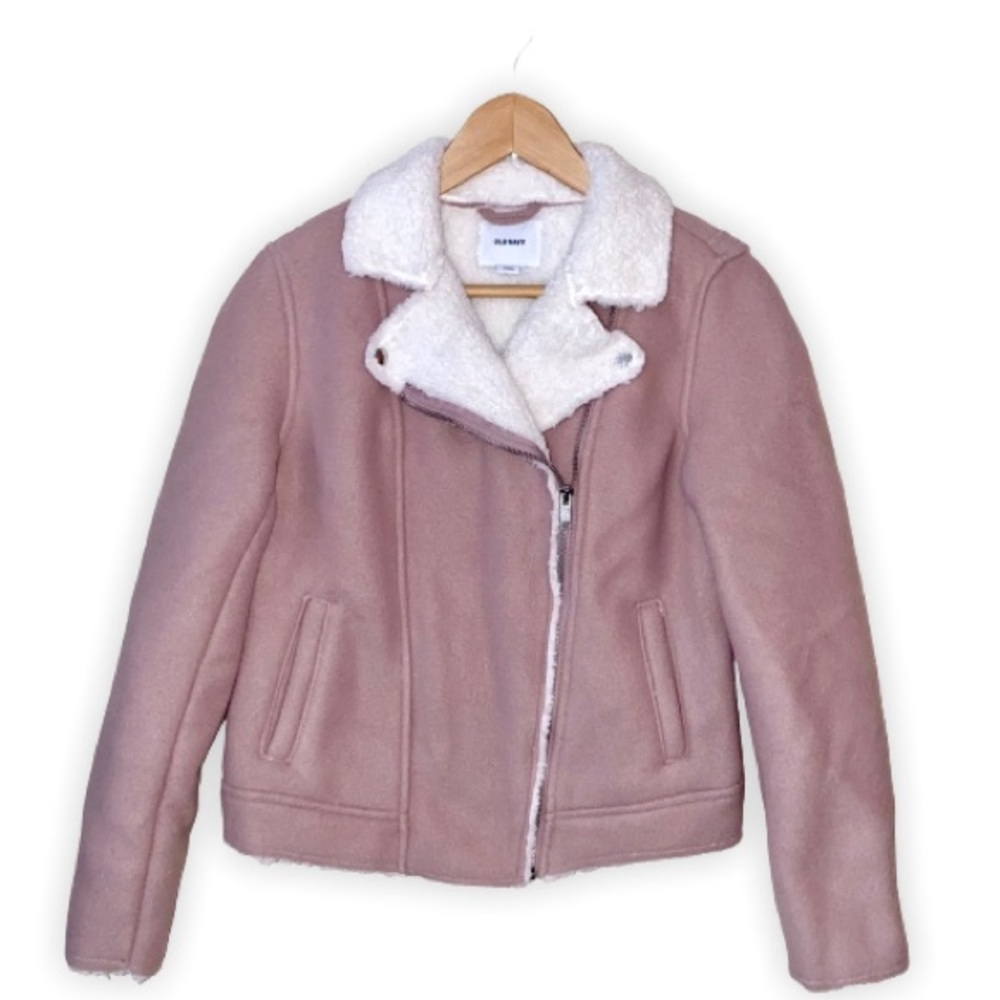 🎉HP🎉 Pink Sherpa Moto Jacket - Picture 4 of 5